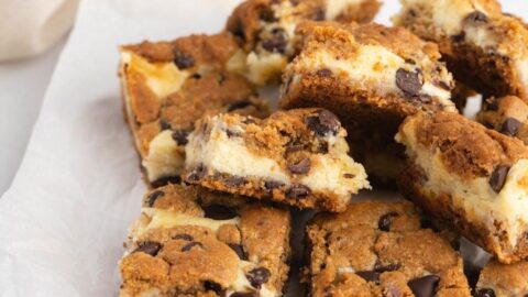Crispy Soft and Gooey Chocolate Chip Cheesecake Bars