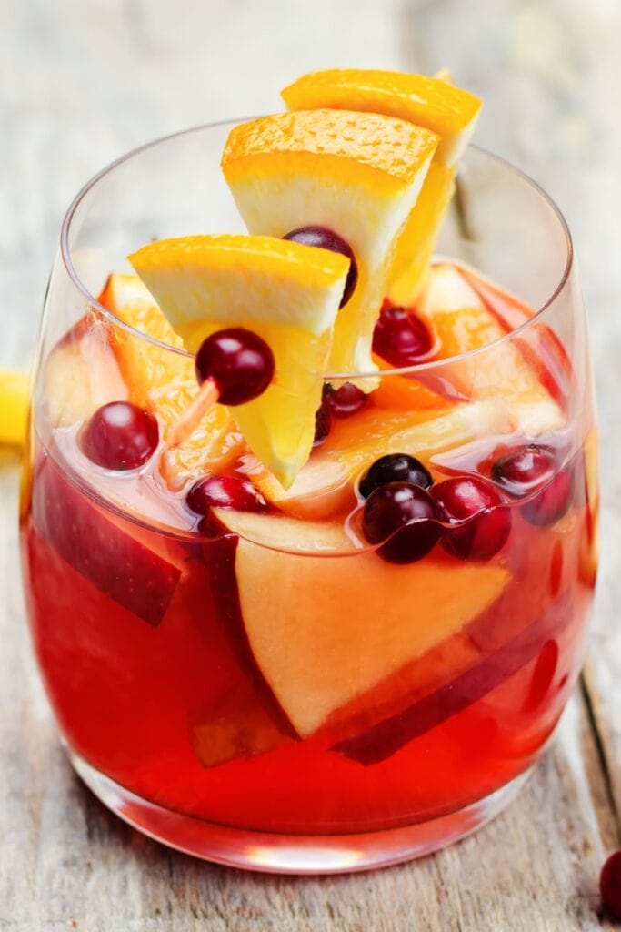 Homemade Apple Sangria with Cranberries