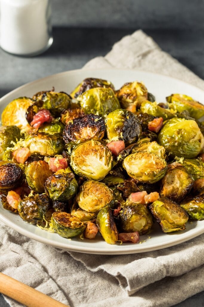 Homemade Baked Brussel Sprouts with Pancetta