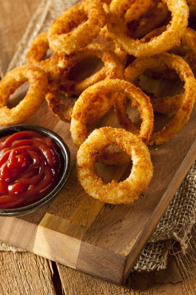 Homemade Fried Onions with Ketchup