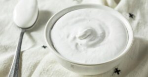 Homemade Marshmallow Fluff in a White Bowl