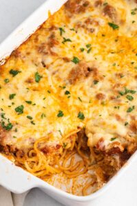 Million Dollar Spaghetti Easy Casserole Recipe Insanely Good   Homemade Million Dollar Spaghetti With Cheese And Herbs 200x300 