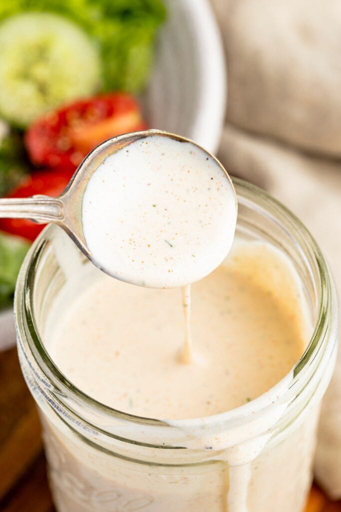 Homemade Ranch Dressing Sauce in a Jar