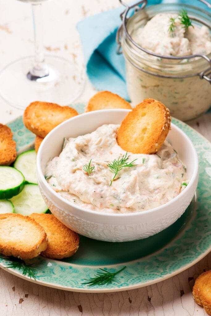 Homemade Smoked Salmon Dip with Biscuits