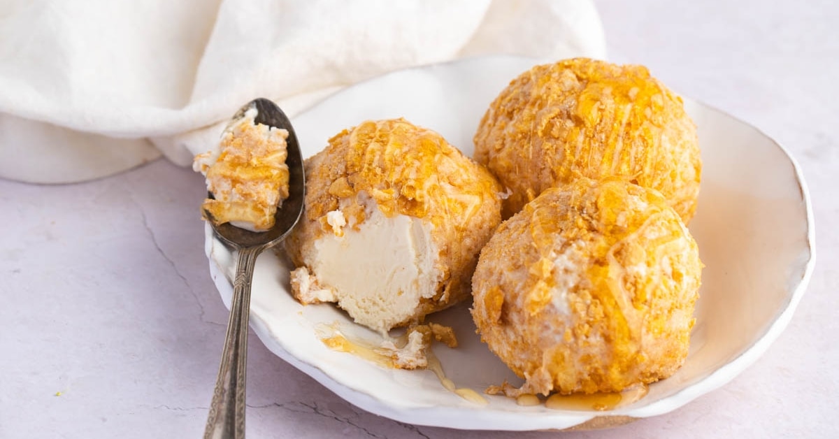 Homemade Sweet and Sticky Mexican Ice Cream with Flaky and Crunchy Crust