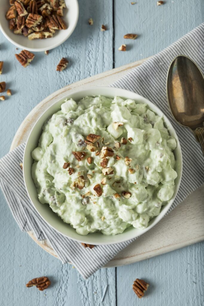 Homemade Watergate Salad with Pecan Nuts