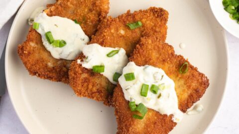 Homemade Pork Cutlets with Sour Cream and Green Onions