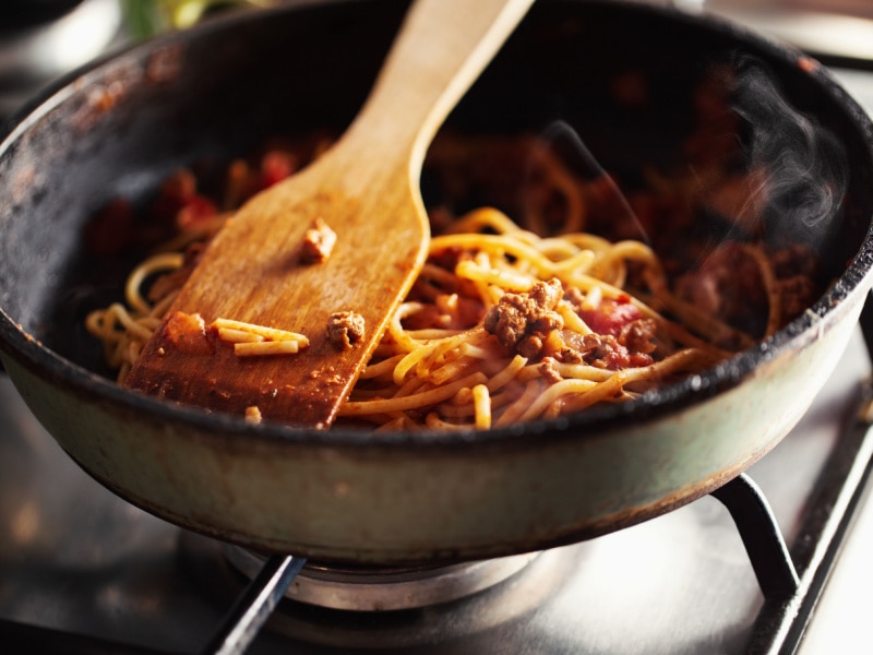 pasta in a skillet