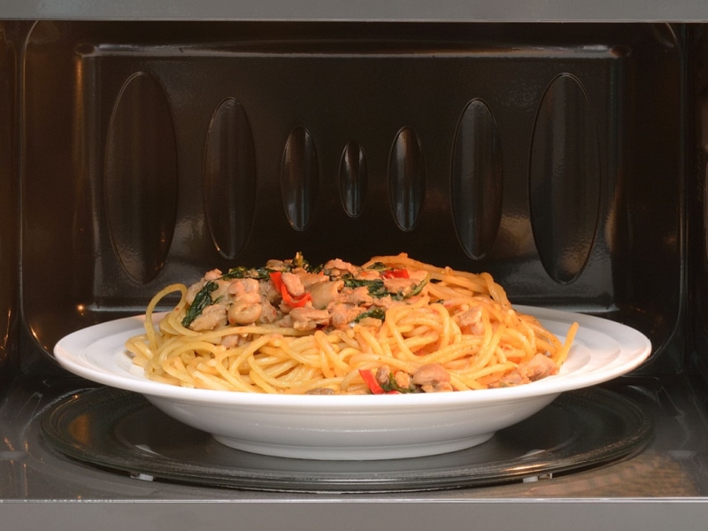 Pasta Reheated on Microwave Oven