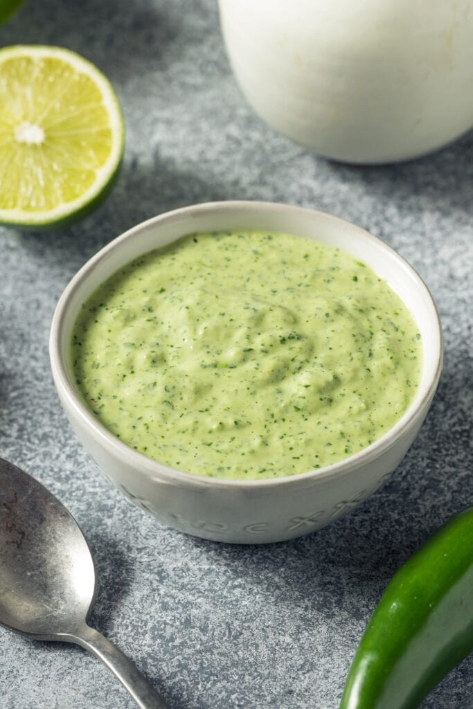 Peruvian Aji Verde Sauce with Lime and Jalapeno