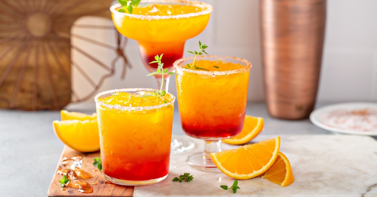 Refreshing Tequila Sunrise Margarita with Oranges