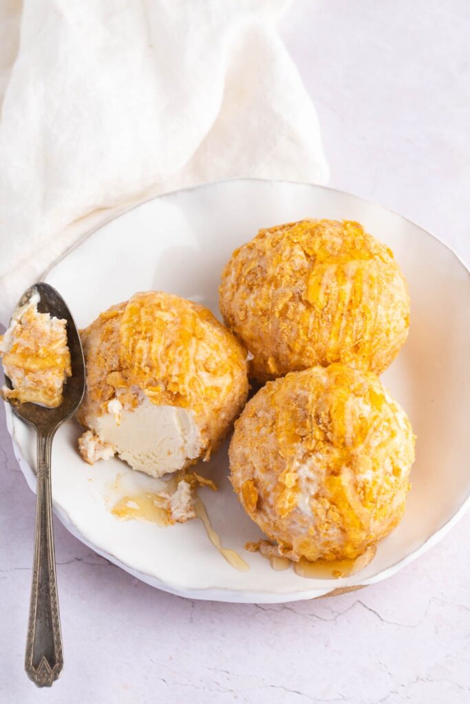 Mexican Ice Cream Drizzled with Honey