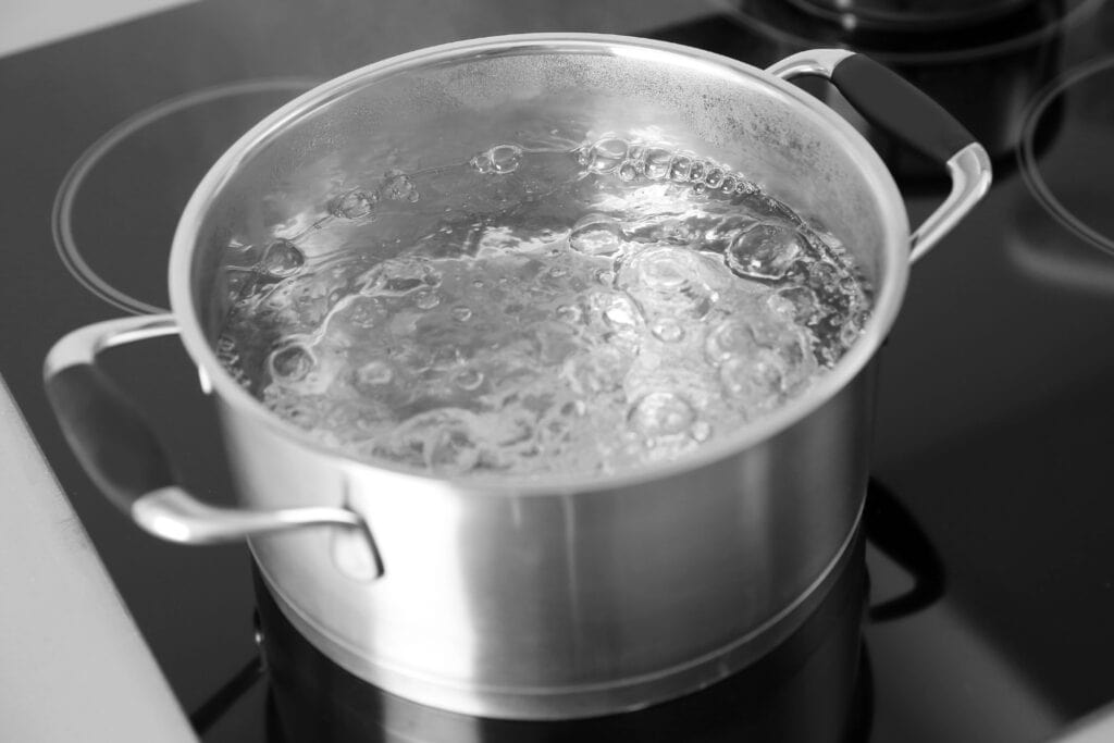 Boiling Water in a Stainless Pot