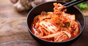 Bowl of Homemade Spicy Kimchi