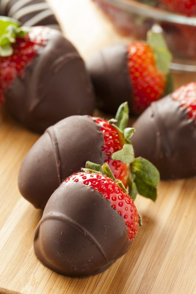 Fresh Strawberries Covered with Chocolate