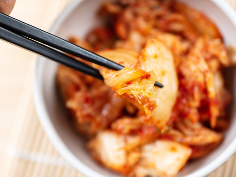 Chopsticks With Kimchi