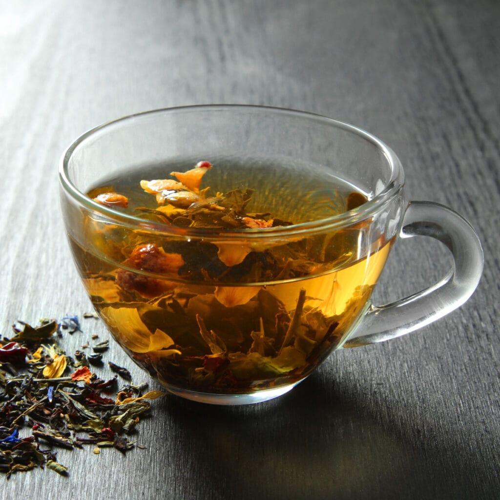 Glass Mug of Tisane Herbal Tea