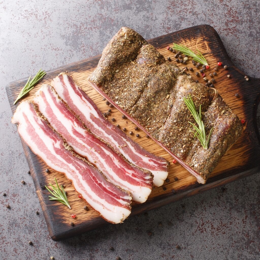 Dried Pork Guanciale with Spices and Rosemary