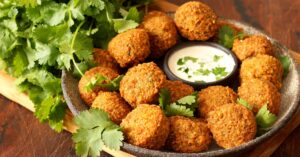 Healthy and Savory Homemade Falafel with Dipping Sauce