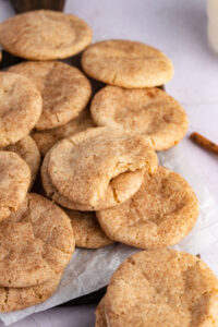 Homemade Cinnamon Cookies on a Parchment Paper