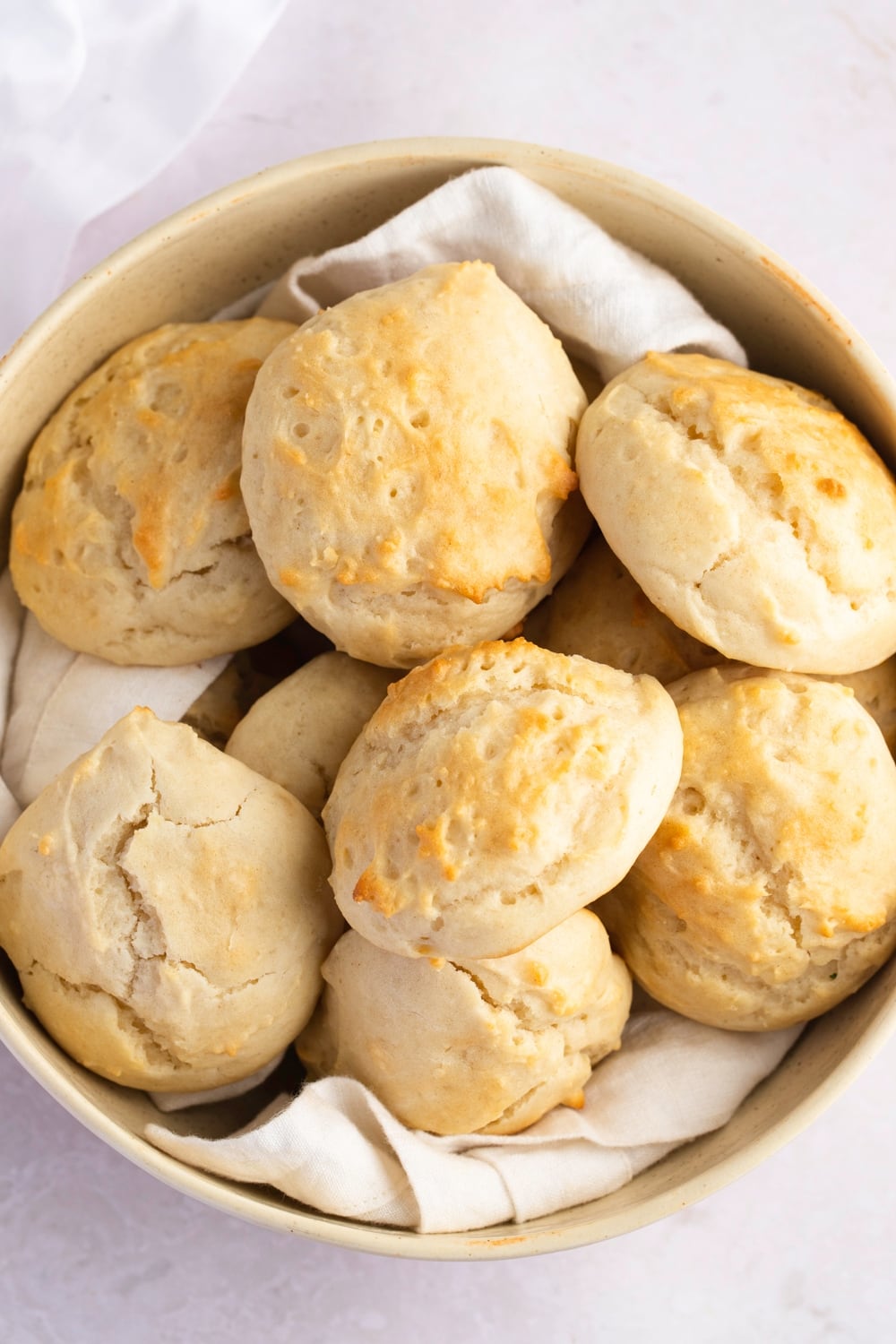 Top view of mayonnaise biscuits.