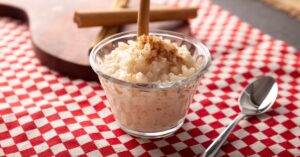 Homemade Mexican Rice Pudding or Arroz Con Leche with Cinnamon Sticks and Powder