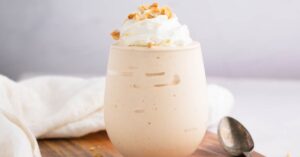 Homemade Sweet and Refreshing Peanut Butter Milkshake with Peanuts