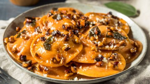 Homemade Butternut Squash Ravioli with Sage