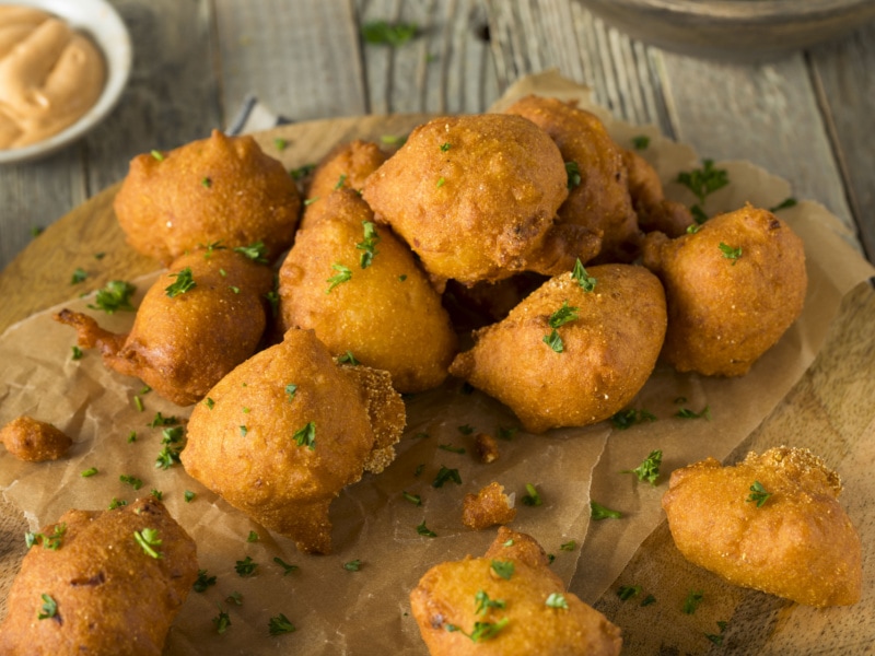Hush Puppies on a Parchment Paper