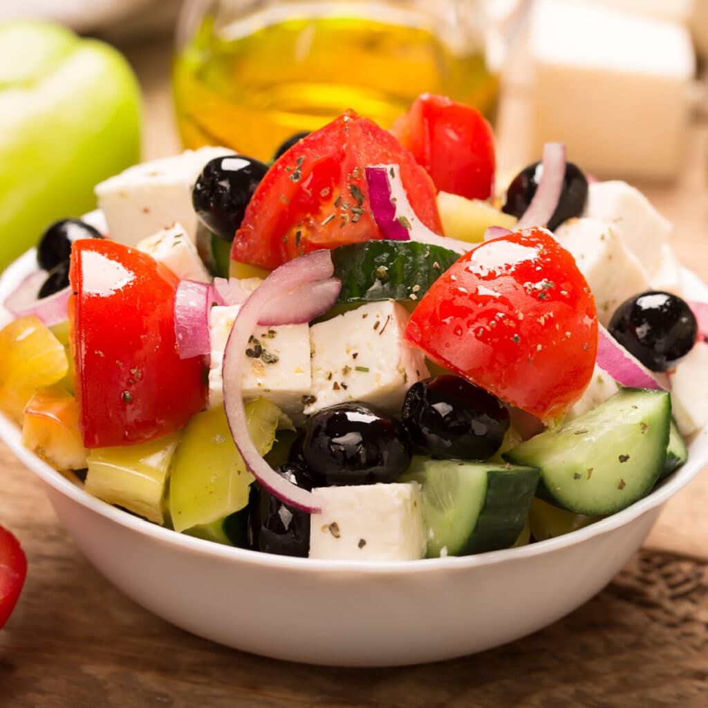 Ina Garten Greek Salad in a Bowl