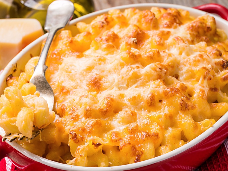 Mac and Cheese With Melted Butter on Top