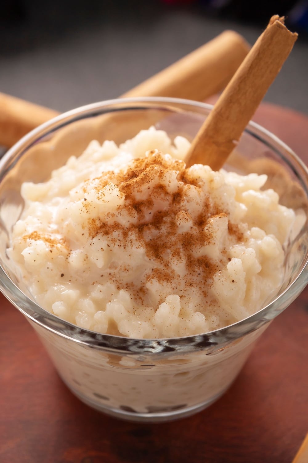 Mexican Rice Pudding Garnished with Cinnamon Stick