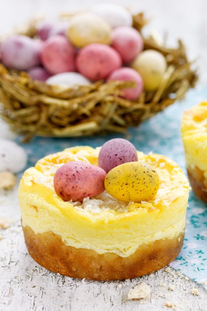 No-Bake Easter Dessert Recipes featuring Mini Easter Cheesecake Nests