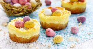 Mini Easter Cheesecake Nests with Egg Candies