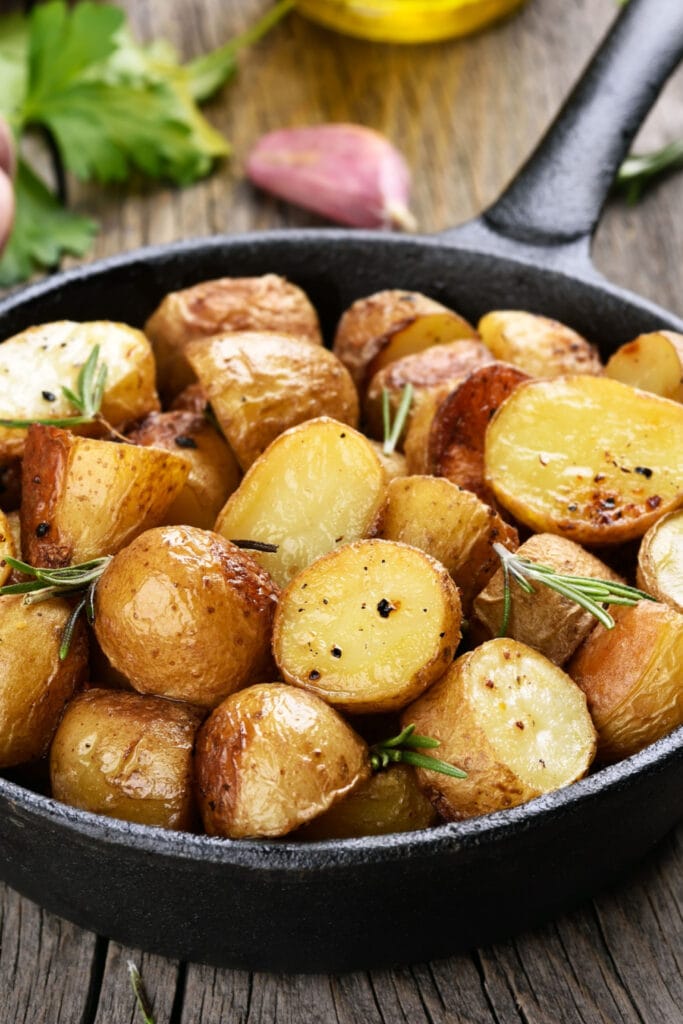 Rosemary Roasted Potatoes in a Skillet