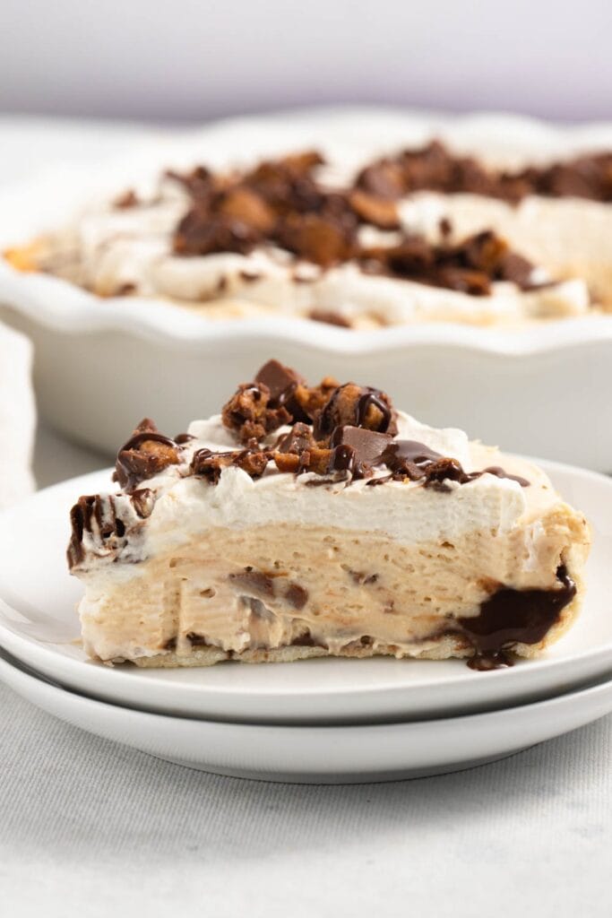 Slice of Homemade Reese's Peanut Butter Pie