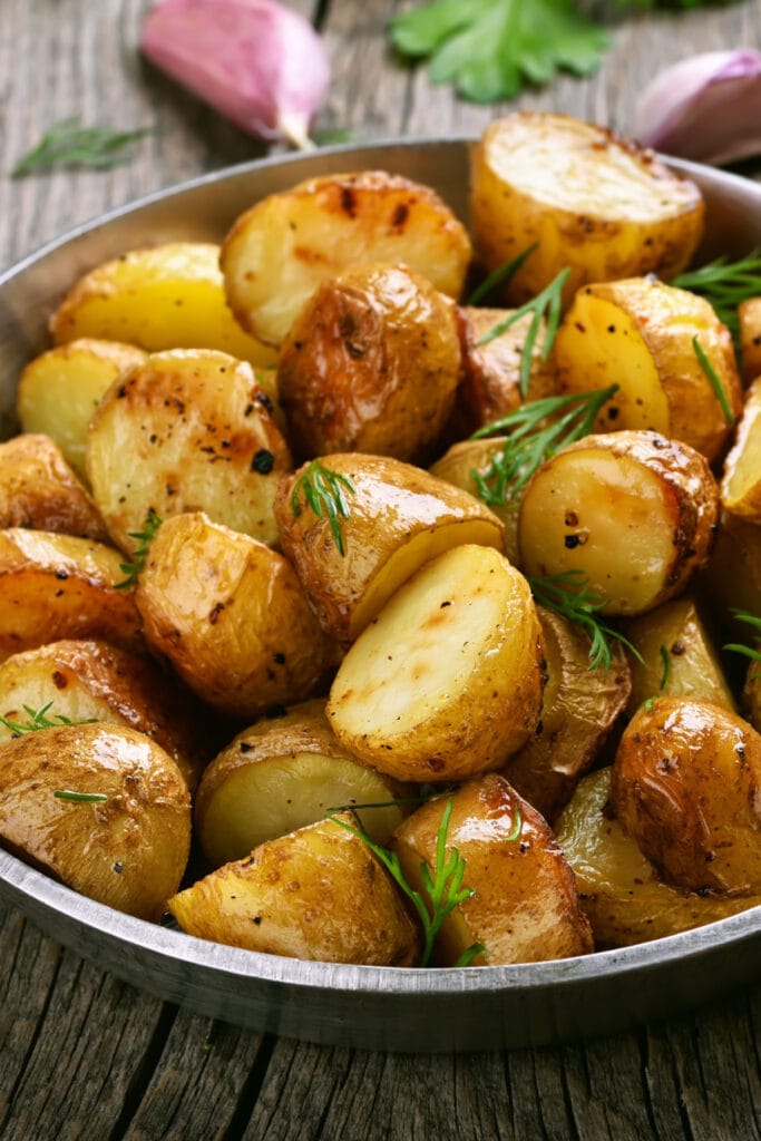 Sliced in Half Rosemary Roasted Potatoes