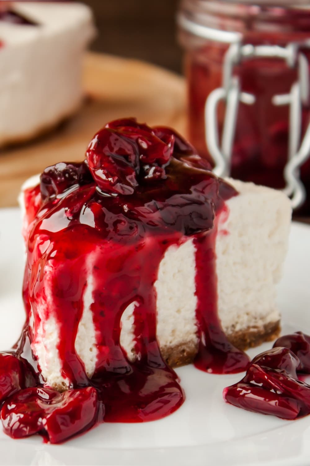 Slice of Cherry Cheesecake