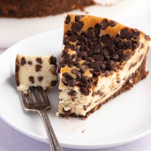 Easy Chocolate Chip Cheesecake Recipe - Insanely Good