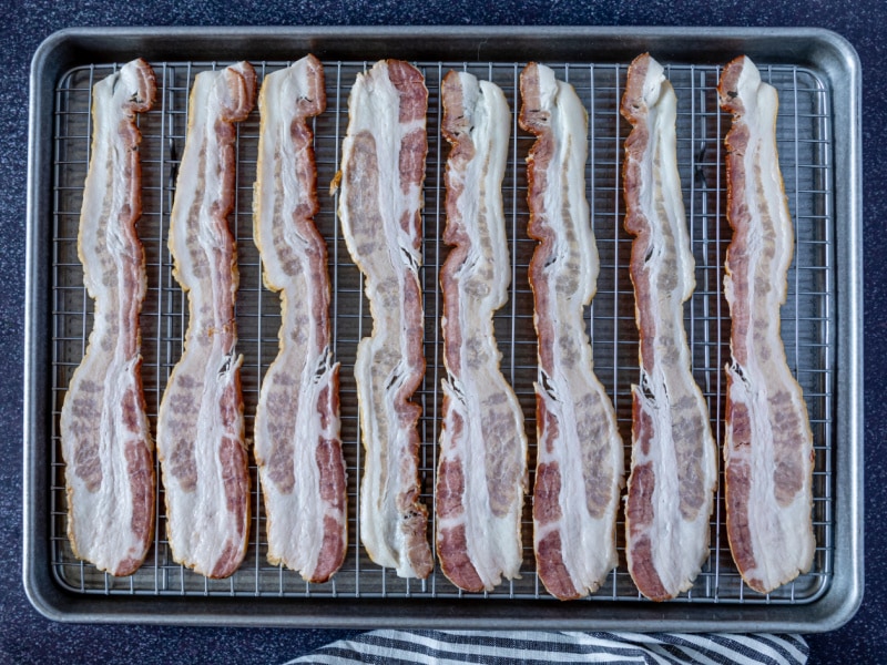 Raw Bacon on a Rack