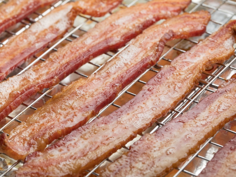 Cooked Bacon on a Rack