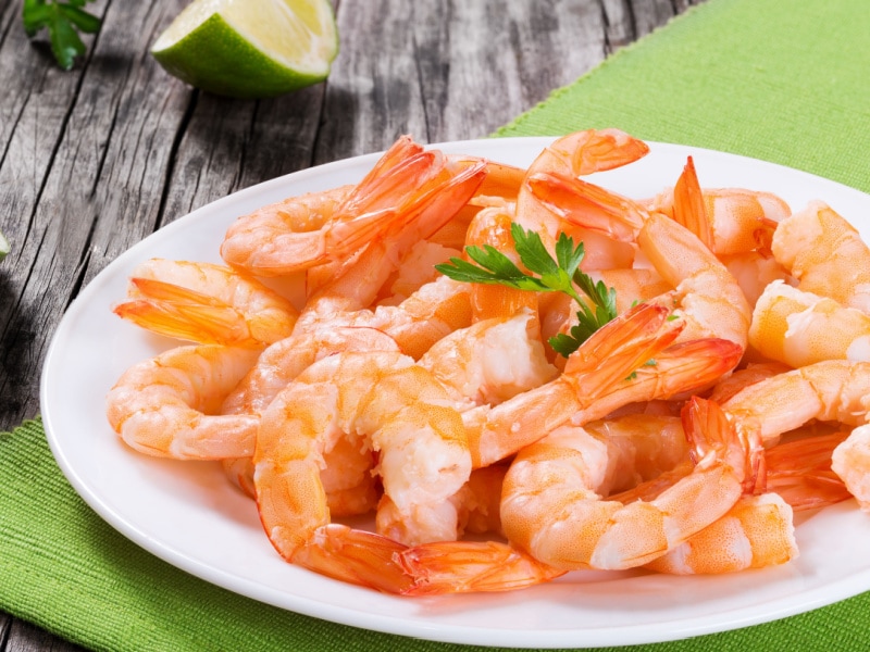 Boiled Shrimps on a Plate