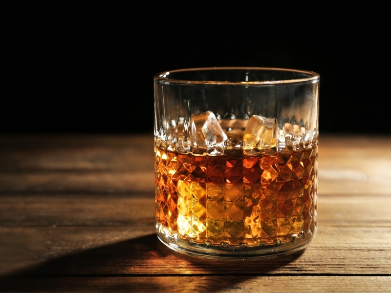 Glass of Iced Buckwheat Whiskey