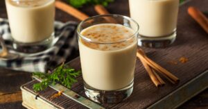 Cold Refreshing Eggnog Drink with Cinnamon