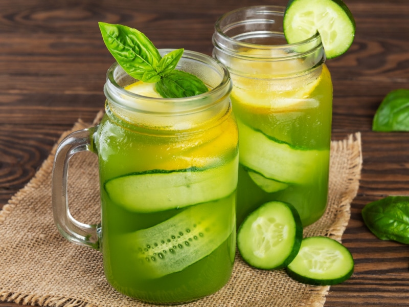 Cucumber Infused Water with Lemon 