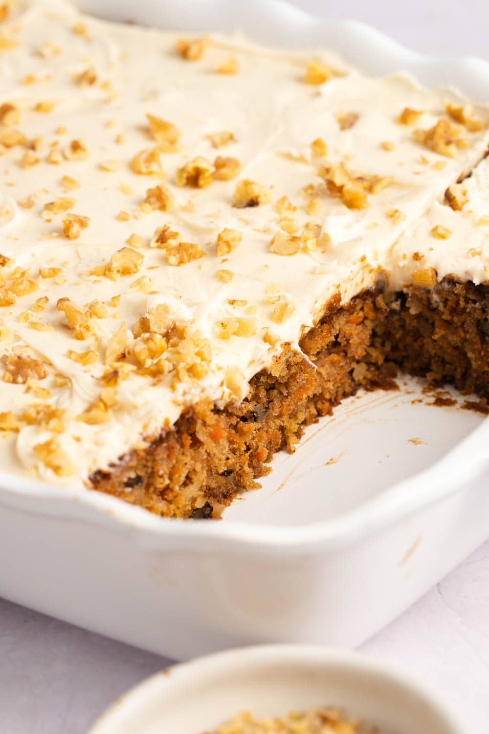 Dense Yet Moist Carrot Cake with Chopped Walnuts
