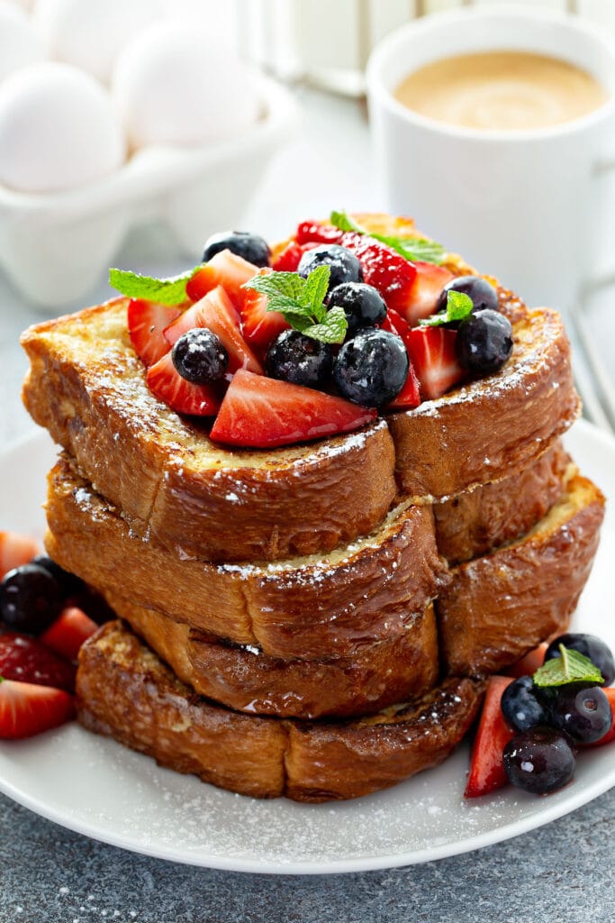 Eggnog French Toast Topped With Fresh Berries