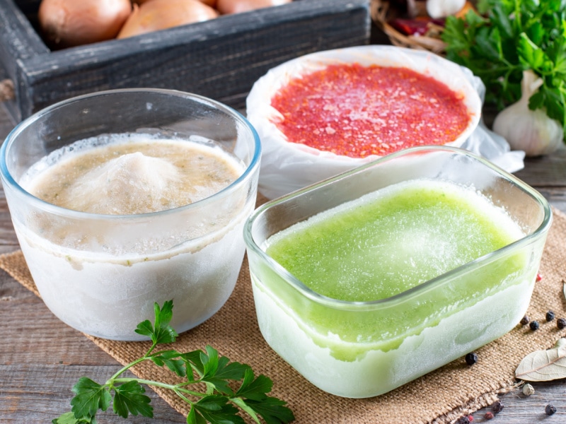 Frozen Soups in Containers