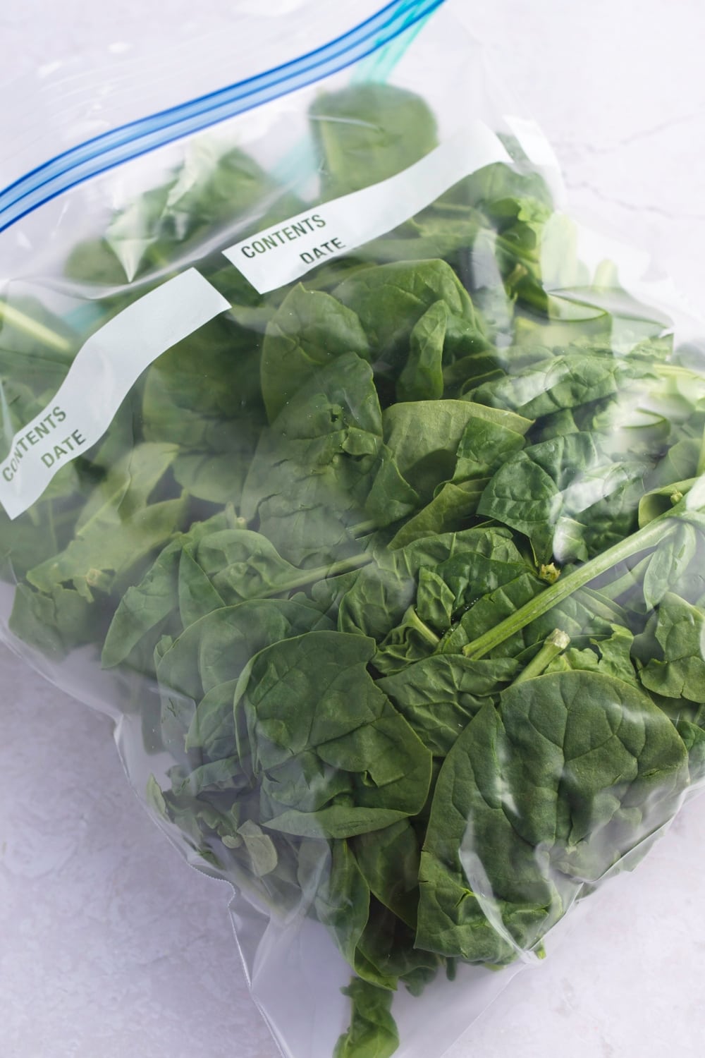 Healthy Organic Green Spinach Placed Inside a Ziploc Bag