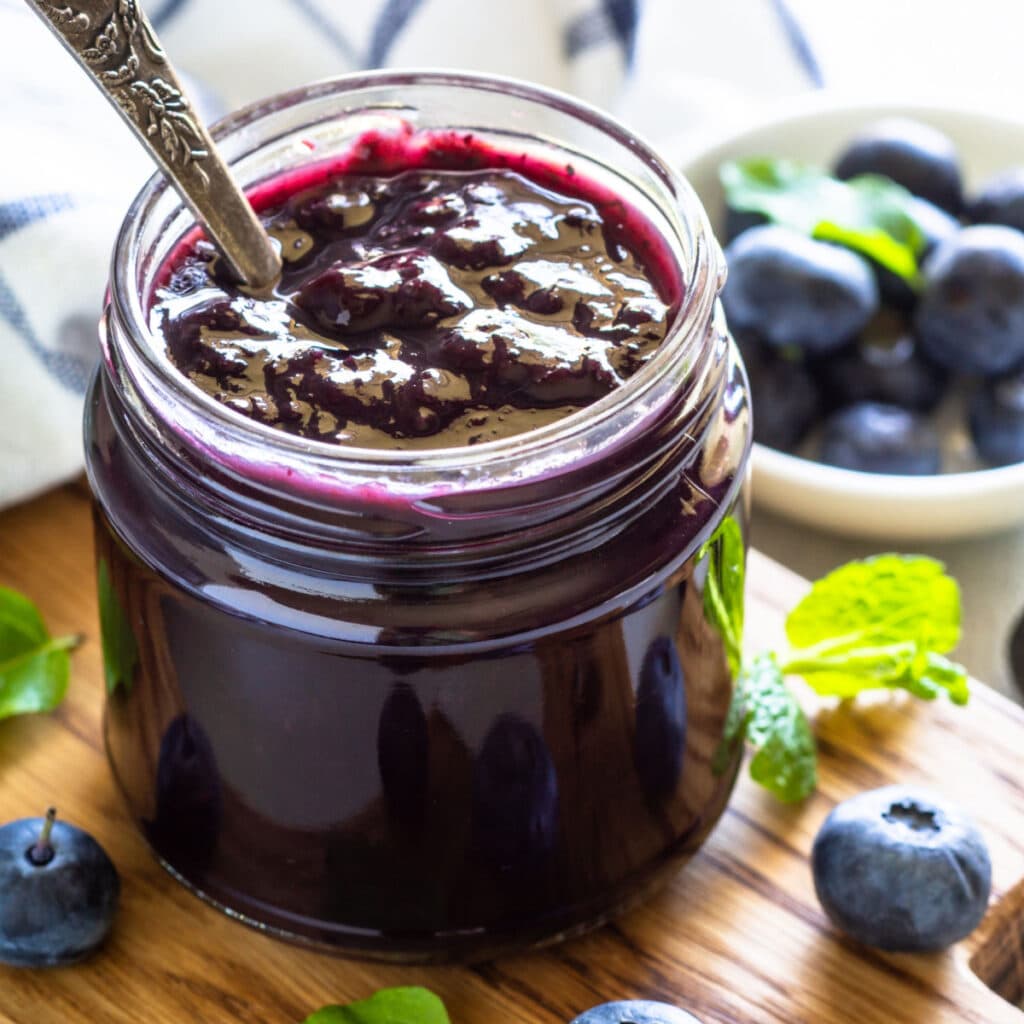 Must Try Blueberry Compote in a Jar